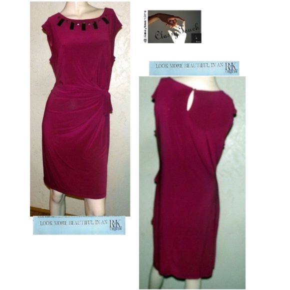 R & K Originals Dresses & Skirts - R & K Originals NWOT Burgundy Wrap Look dress